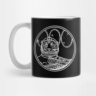 Space Astronaut Tiger in Sci Fi Spaceship Mug